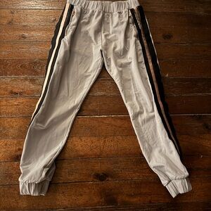 Lime and Vine gold stripe track joggers Gold Zipper